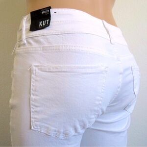 KUT from the KLOTH Jeans Women Kelsey FLARE Distressed White Denim Plus Size 18